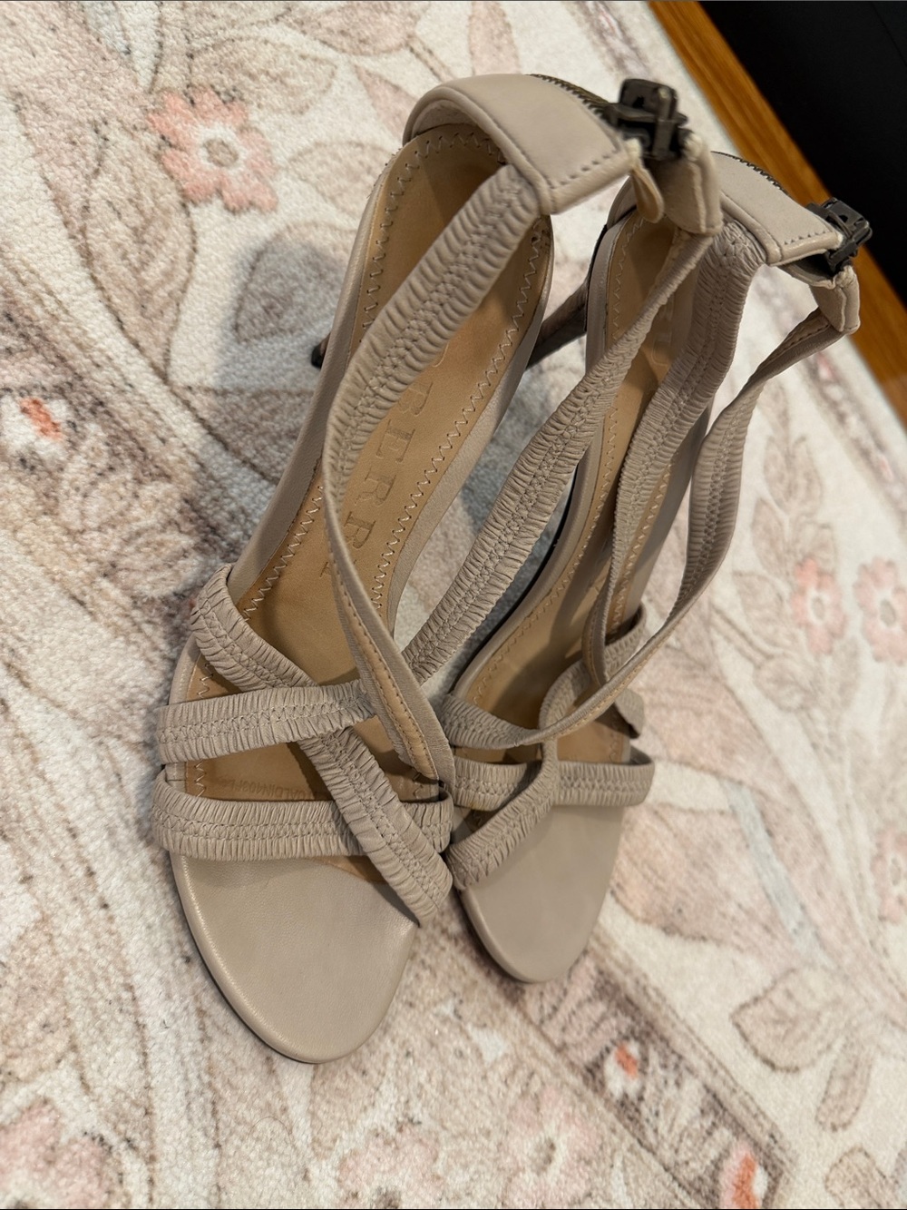 Beige Strappy High Heel Sandals - Women